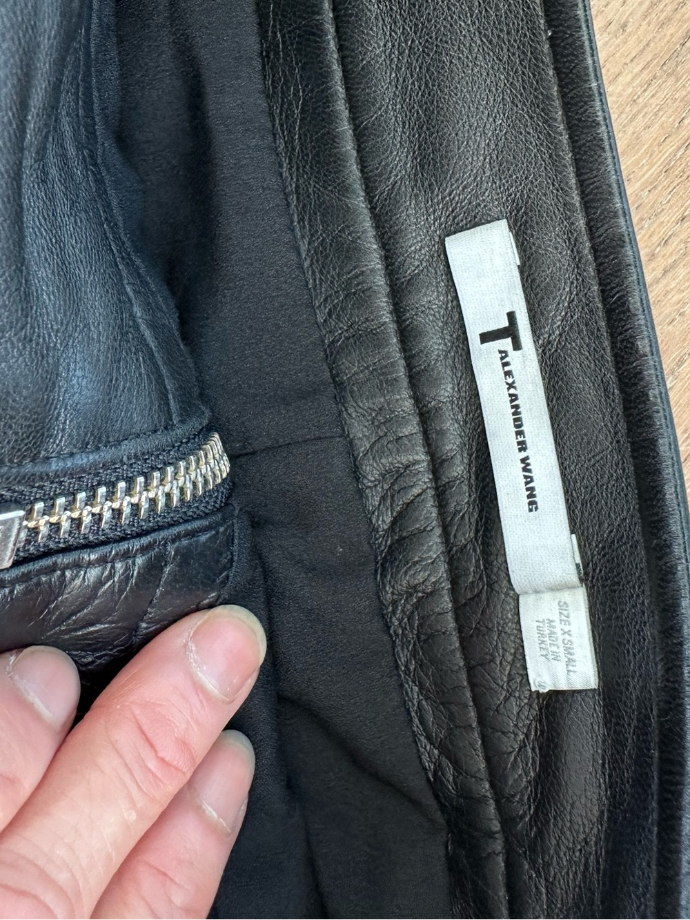 T by Alexander Wang Black Lambskin Leather Front Zip Mini Skirt XS - Picture 4 of 5